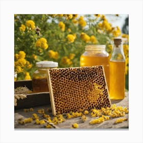 Bees And Honeycombs Canvas Print