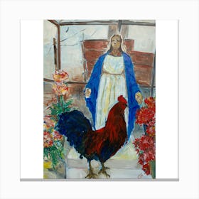 La virgen y el gallo Canvas Print