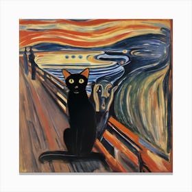 Edvard Munch black cat scream 1 Canvas Print