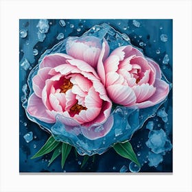 Peonies On Ice 1 Stampe su tela