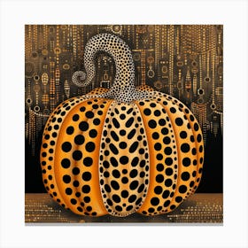 Yayoi Kusama Inspired Halloween Pumpkin Canvas Print