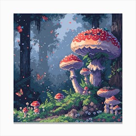 Mushrooms In The Forest 1 Canvas Print