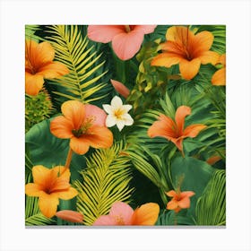 Seamless Tropical Pattern 6 Canvas Print