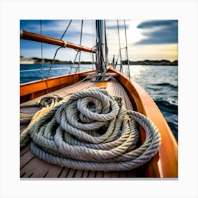 Sailboat At Sunset Canvas Print