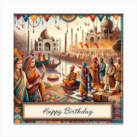 Happy Birthday Indian Canvas Print