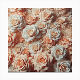 Peach Roses Background Canvas Print