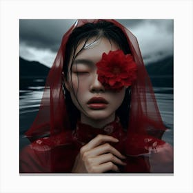 Model Girl In The Water Canvas Print