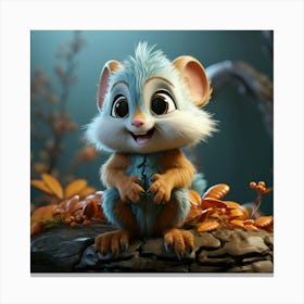 Cute Mouse In Autumn 2 Canvas Print