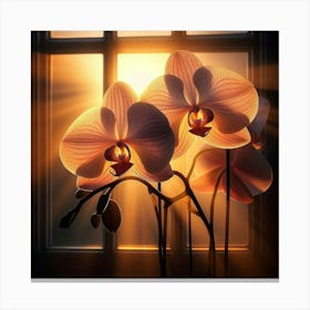 Orchids In The Window 1 Canvas Print