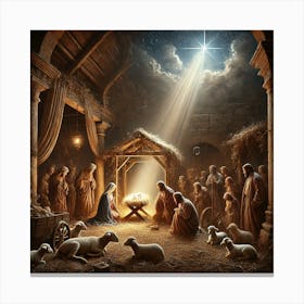 Nativity Scene Christmas Canvas Print