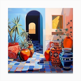 TeMoroccan Pots and Archway Canvas Print