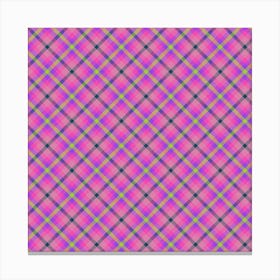 Pink Plaid Fabric 5 Canvas Print