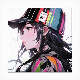 Anime Girl Wearing A Hat Canvas Print