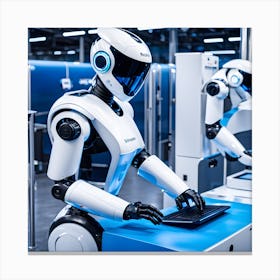 Robots In A Factory Canvas Print