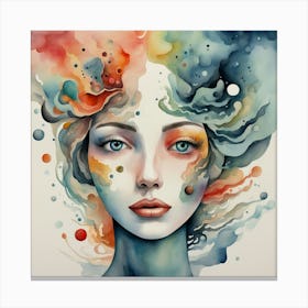 Watercolor Of A Woman 42 Canvas Print