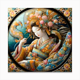 Creative Geisha Illustration 30 Canvas Print