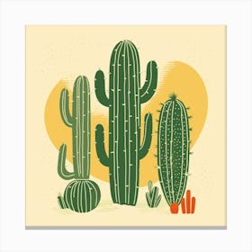 Rizwanakhan Simple Abstract Cactus Non Uniform Shapes Petrol 58 Canvas Print