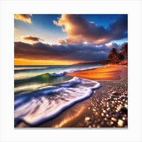 Sunset On The Beach 705 Canvas Print