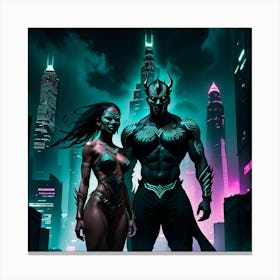 Shadows of the Urban Abyss: The Rise of the Midnight Titan 2 Canvas Print