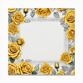 Yellow Roses Frame 19 Canvas Print