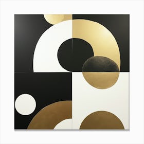 Black And Gold Circles Canvas Print