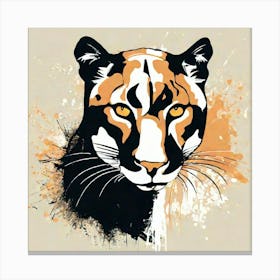 Illustration grunge Puma Canvas Print