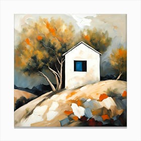 Abstract House By A Slope Canvas Print