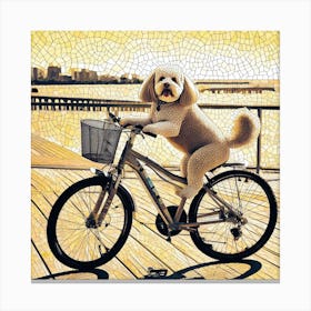 Poodle On A Bike Canvas Print