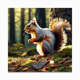 Squirrel In The Forest 368 Canvas Print
