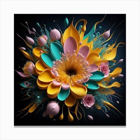 3d Flower Art 1 Canvas Print