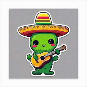 Cactus Playing Guitar 11 Canvas Print