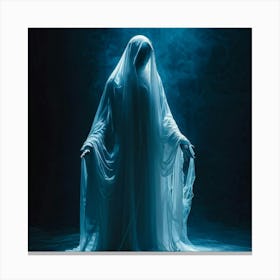 A Figure Shrouded In A Translucent Veil Embodying Both Spiritual Ethereal Energy And The Tangibilit (5) Canvas Print