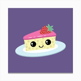 Cute Cheesse Cake Square Canvas Print