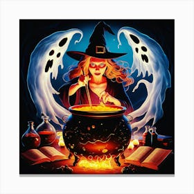 Happy halloween Illustration Spooky Horror devi background2 (8) Canvas Print