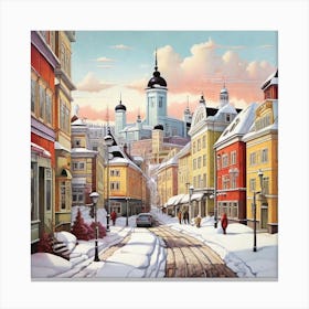 City In Winter Canvas Print
