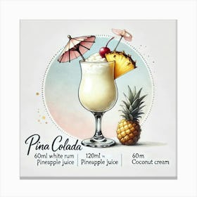 Pina Colada Cocktail Leinwandbild