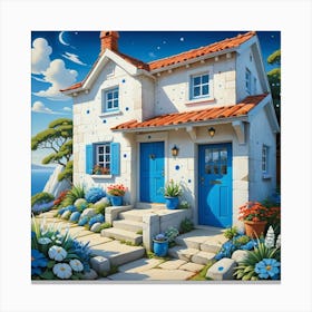 House By The Sea Canvas Print