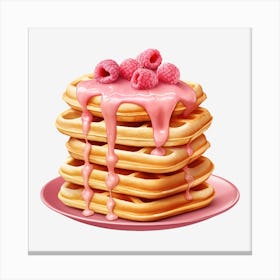Waffles With Raspberry Syrup 4 Canvas Print