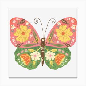 Hand drawn Floral Butterfly 3 Canvas Print