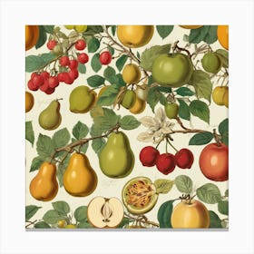 Vintage Fruit Pattern 1 Canvas Print