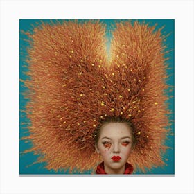 Girl With A Red Wig Canvas Print