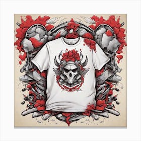 Skull T - Shirt Design Canvas Print