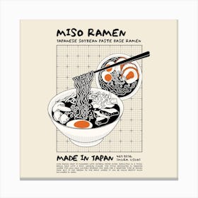 Miso Ramen Square Canvas Print