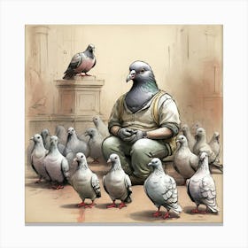 Pigeons 11 Canvas Print