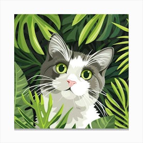 Cat In The Jungle 17 Canvas Print