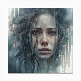 Girl In The Rain 1 Canvas Print