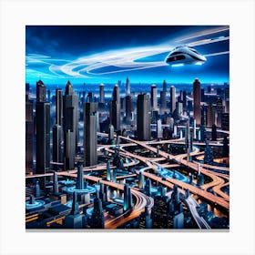 Futuristic Cityscape Canvas Print