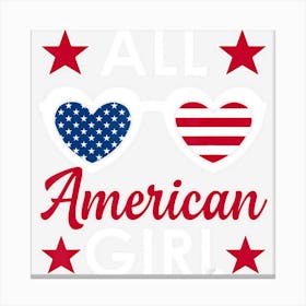 All American Girl 4th Of July Girls Kids Canvas Print