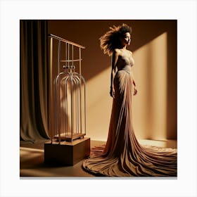 Beautiful Woman In A Long Dress Canvas Print