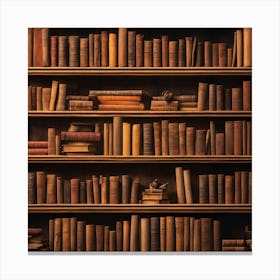 Old Bookshelves Canvas Print